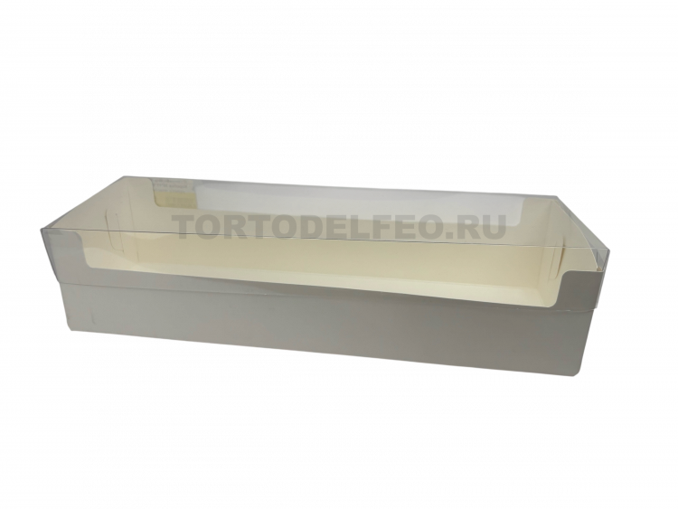Коробка под рулет с пластиковой крышкой Белая 35*11*8 см