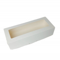 Коробка 25*10*6см с окном Белая